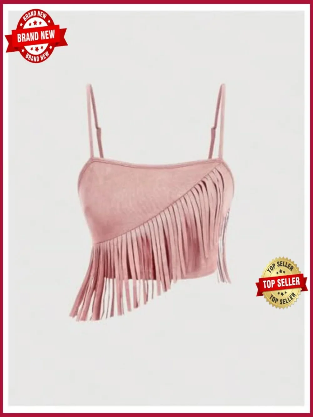 Suede Fringe Sleeveless Cami Top & Shorts Matching Set